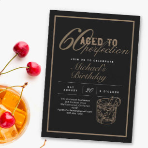 Zum perfekten Alter 60. Geburtstags-Whiskey-Party Einladung