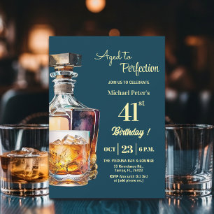 Zum perfekten Alter gereifte Männer 41. Whiskey-Ge Einladung