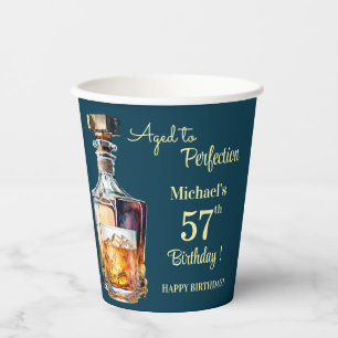 Zum perfekten Alter gereifter Mann 57. Whiskey-Geb Pappbecher