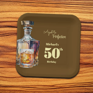 Zum perfekten Alter Herren 50. Whiskey Geburtstag  Pappteller