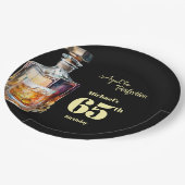 Zum perfekten Alter - Herren 65. Whiskey-Geburtsta Pappteller (Schrägansicht)