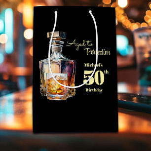 Zum perfekten Alter Mann 50. Whisky Geburtstag Mittlere Geschenktüte
