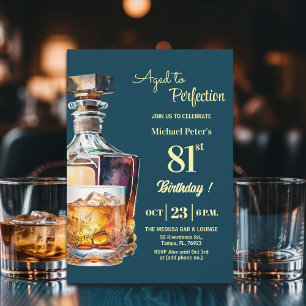 Zum perfekten Alter Mann 81. Whiskey-Geburtstag Einladung