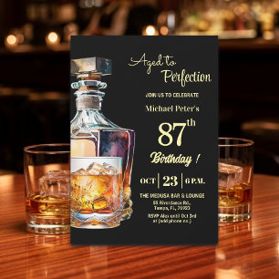 Zum perfekten Alter Mann 87. Whiskey-Geburtstag Einladung