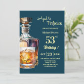 Zum perfekten Alter Männer 53. Whiskey Geburtstag Einladung (Stehend Vorderseite)