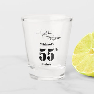 Zum perfekten Alter - Männer 55. Geburtstag Schnapsglas