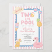 Zum Pool Sommer-Poolparty 2. Geburtstag Einladung (Vorderseite)