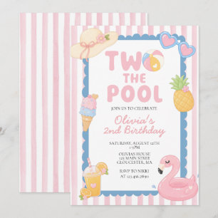 Zum Pool Sommer-Poolparty 2. Geburtstag Einladung