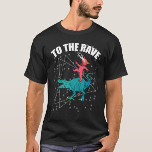 Zum Rave-Dinosaurier-Katze EDM-Musik-Rave-Techno T-Shirt