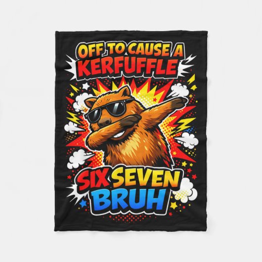 Zum Retro-Capybara-Meme-Off-Grund Fleecedecke (Vorderseite)