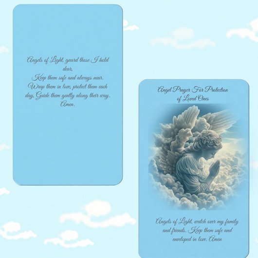 Zum Schutz der Geliebten Angel-Gebetskarte Visitenkarte