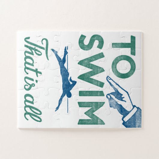 Zum Schwimmen ist alles - das Baden in blauem Wass Puzzle (Horizontal)