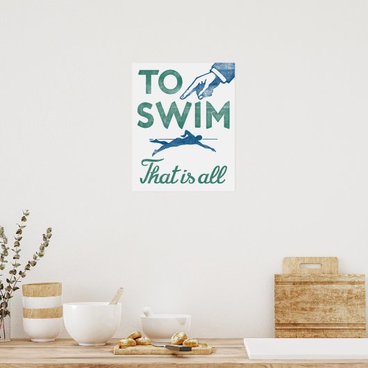 Zum Schwimmen Poster Vintage Schwimmkunst drucken (Küche)