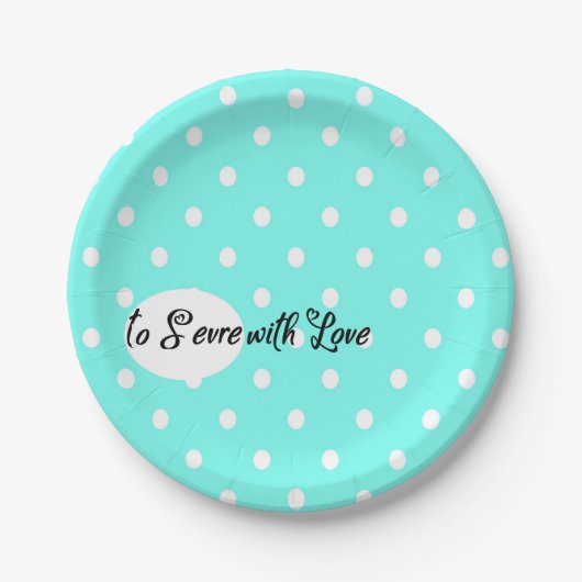Zum Servieren mit Liebe Pastel Polka Dot Paper Pla Pappteller (Vorderseite)