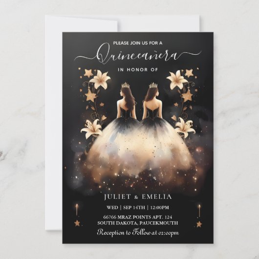 Zum Spaß Joy Lily Twin doppelte gemeinsame doppelt Einladung (Vorderseite)