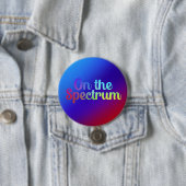 Zum Spektrum: Rainbow-Gradien, Autismus-Bewusstsei Button (Beispiel)