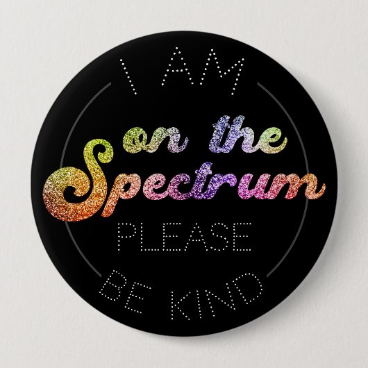 Zum Spektrum: Regenbogen im Glitzer, Sensibilisier Button (Vorderseite)