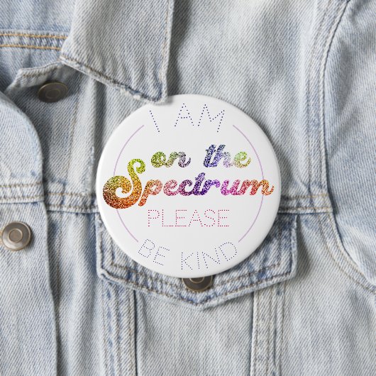 Zum Spektrum: Regenbogen im Glitzer, Sensibilisier Button (Beispiel)