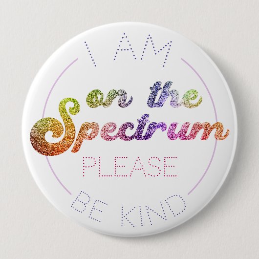 Zum Spektrum: Regenbogen im Glitzer, Sensibilisier Button (Vorderseite)