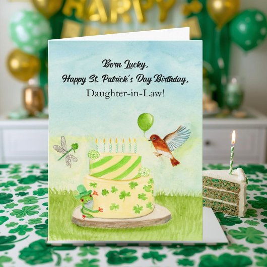 Zum St. Patrick's Day Geburtstag Schwiegertochter Karte