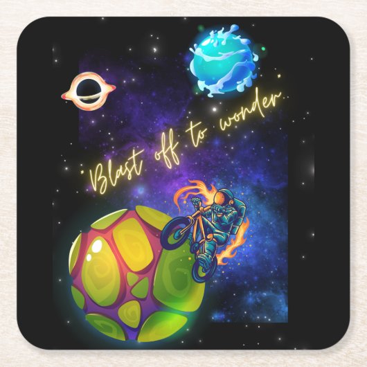 zum Staunen Rechteckiger Pappuntersetzer (Vorderseite)