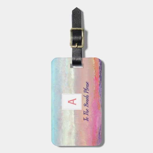 Zum Strand bitte Liegestühle Mit Monogramm Gepäckm Gepäckanhänger (Vorderseite vertikal)