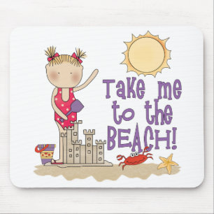 Zum Strand (Mädchen) Mousepad