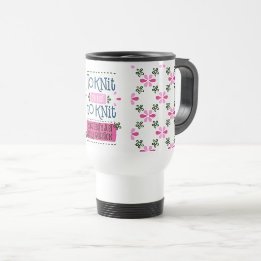 Zum Strick oder nicht Retro rosa den Blumen zu des Reisebecher (VorderseiteRechts)