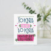 Zum Strick oder nicht zum Strick - lustiges Postkarte (Stehend Vorderseite)