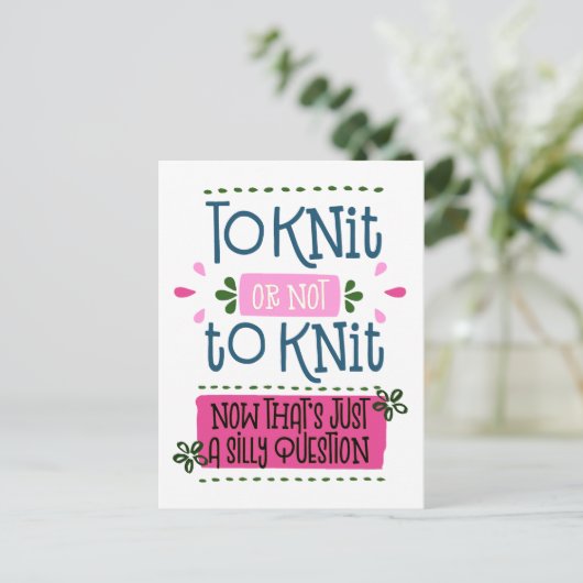 Zum Strick oder nicht zum Strick - lustiges Postkarte (Stehend Vorderseite)