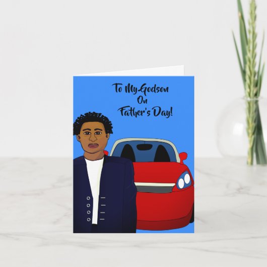 Zum Tag meines godson-afroamerikanischen Vaters Karte (Vorderseite)