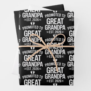 Zum Urgroßvater befördert Est 2026 Schwangerschaft Geschenkpapier Set