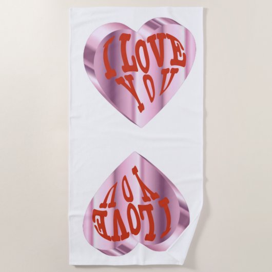 Zum Valentinstag am Strand Strandtuch (Vorderseite)