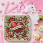 Zum Valentinstag, dekorative Illustration, Pappteller (Party)