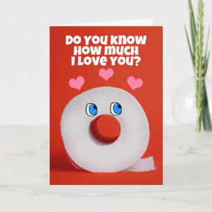 Zum Valentinstag ein gutes Stück Toilettenpapier Feiertagskarte