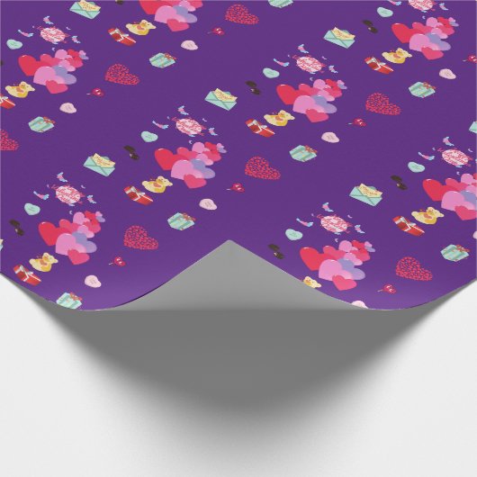 Zum Valentinstag ein schönes Papier. Geschenkpapier (Ecke)