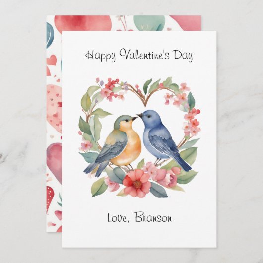 Zum Valentinstag Foto Valentine Mitteilungskarte (Vorne/Hinten)