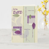 Zum Vater am Vatertag. Elegantes Leaf-Muster Karte (Gelbe Blume)