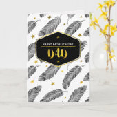 Zum Vater am Vatertag. Federmuster Karte (Gelbe Blume)