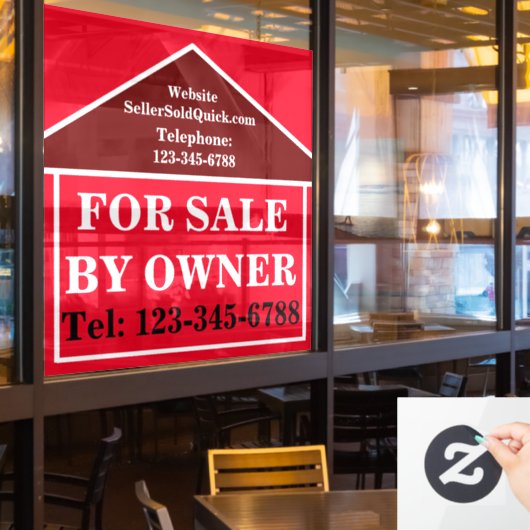 ZUM VERKAUF DURCH EIGENTÜMER MODERNES Anwesen Fensteraufkleber (Restaurantfenster)