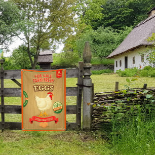 Zum Verkauf frische Bio-Eier vom Bauernhof Banner