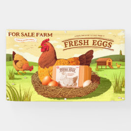 zum Verkauf von frischen Eiern auf dem Hof Hühner Banner