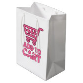 Zum Warenkorb hinzufügen - Trendrosa Einkaufskorb- Mittlere Geschenktüte (Rückseite Schrägansicht)