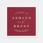 Zum Wein Red Wedding Cocktail Napkins Serviette (Vorderseite)