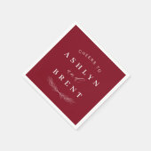 Zum Wein Red Wedding Cocktail Napkins Serviette (Ecke)