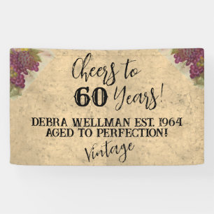 Zum Wohl für 60 Jahre maßgeschneiderte Aquarell-We Banner