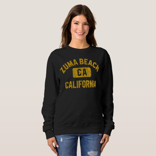 Zuma Beach Ca California Gym Style gestörter Ambe Sweatshirt (Vorne ganz)