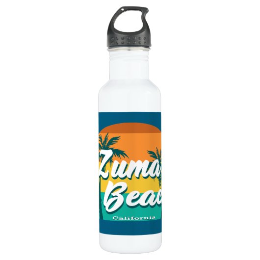 Zuma Beach California Edelstahlflasche (Vorderseite)