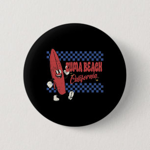 Zuma Beach Kalifornien Retro Surfer Vintage Strand Button