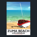 Zuma Beach LA Rail Beach Poster<br><div class="desc">Zuma Beach LA Rail Vintages Strandposter im traditionellen Stil.</div>